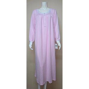 Eileen West Blush Pink Knit LACE TRIM Long Ballet Nightgown Size L NEW E5020076